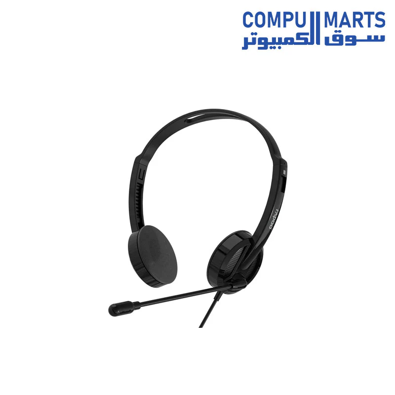 Rapoo H101 Wired Stereo Headphone, 3.5mm Jack, High Quality Stereo Audio, Plug And Play, Black - Image 3
