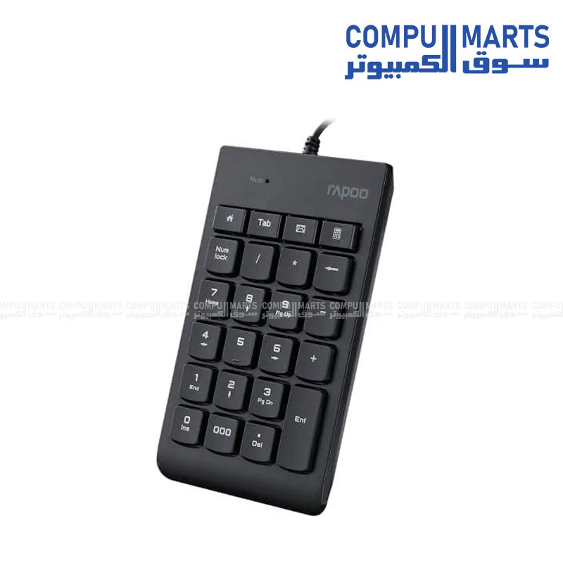Rapoo K10 Numeric Keyboard - Black - Image 2