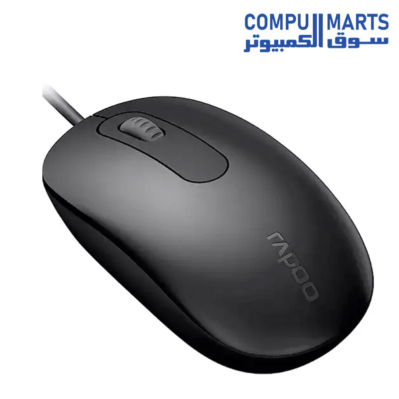 Rapoo N200 Wired Optical Mouse – 1000 DPI, Ambidextrous, Plug & Play - Image 2