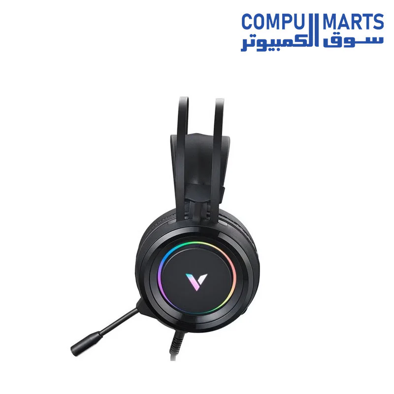 Rapoo VH500C Desktop Computer 7.1 Channel RGB Luminous Game Headset with Short Microphone, Cable Length: 2.2m(Black) - Image 2