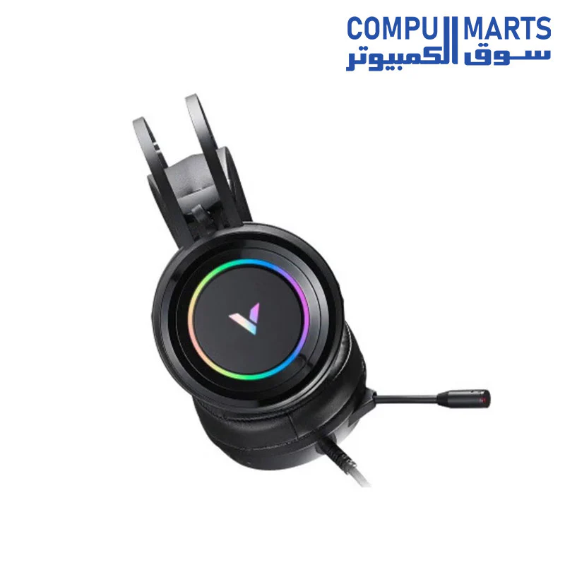 Rapoo VH500C Desktop Computer 7.1 Channel RGB Luminous Game Headset with Short Microphone, Cable Length: 2.2m(Black) - Image 3
