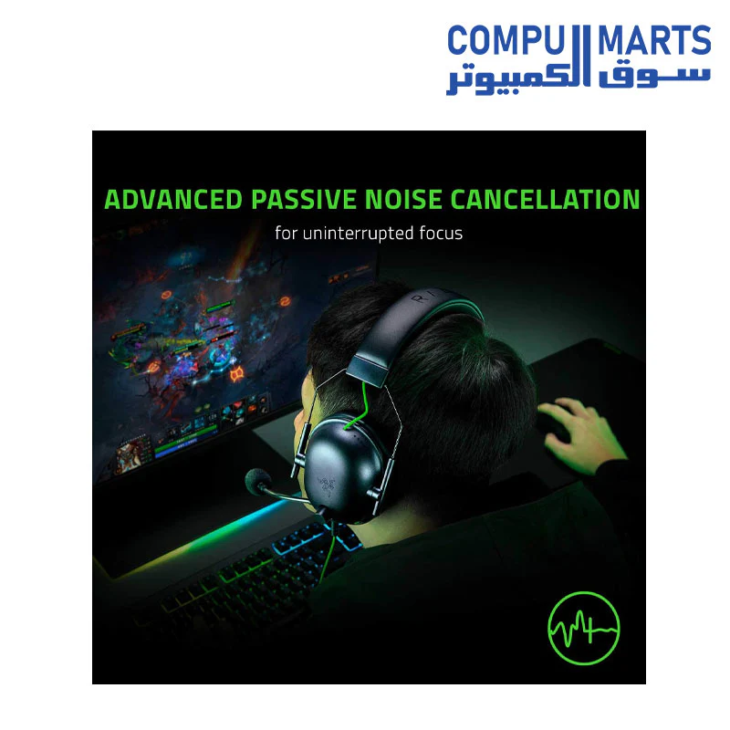 Razer BlackShark V2 X Gaming Headset: 7.1 Surround Sound - 50mm Drivers - Memory Foam Cushion - PC, PS4,PS5, Nintendo Switch, Xbox One, Xbox Series X & S, Mobile - 3.5mm Audio Jack - Image 2