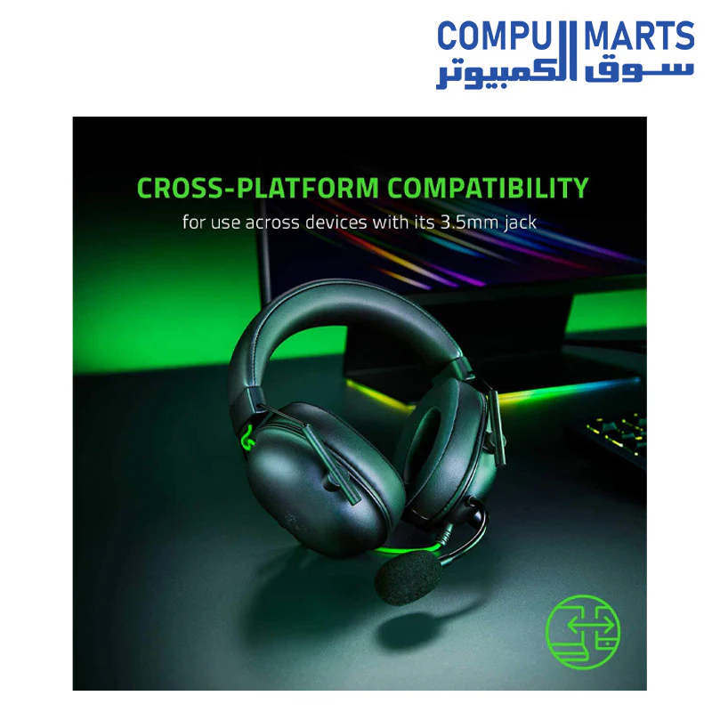 Razer BlackShark V2 X Gaming Headset: 7.1 Surround Sound - 50mm Drivers - Memory Foam Cushion - PC, PS4,PS5, Nintendo Switch, Xbox One, Xbox Series X & S, Mobile - 3.5mm Audio Jack - Image 3