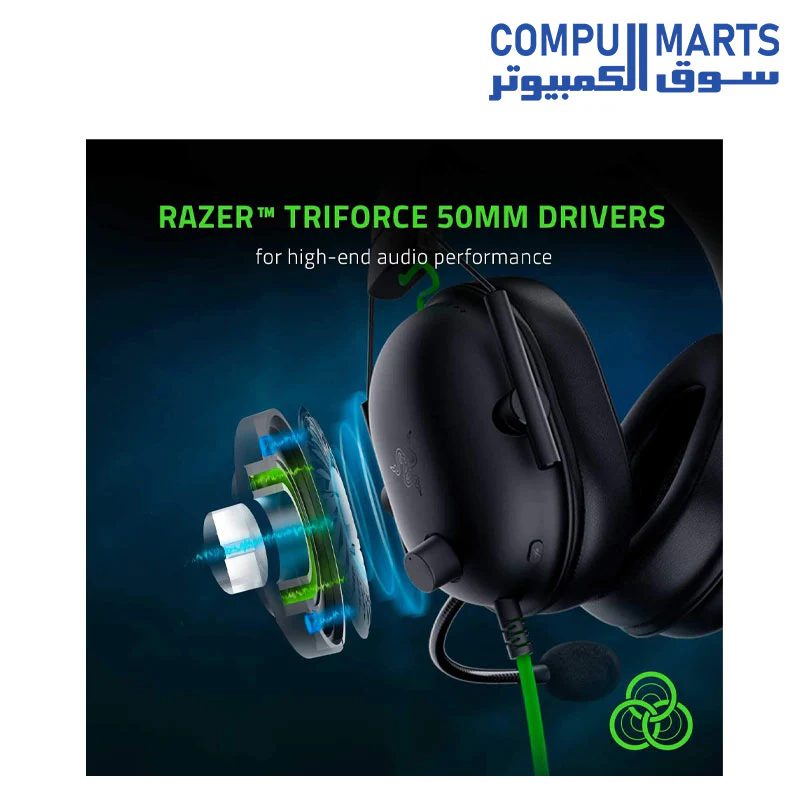 Razer BlackShark V2 X Gaming Headset: 7.1 Surround Sound - 50mm Drivers - Memory Foam Cushion - PC, PS4,PS5, Nintendo Switch, Xbox One, Xbox Series X & S, Mobile - 3.5mm Audio Jack - Image 4