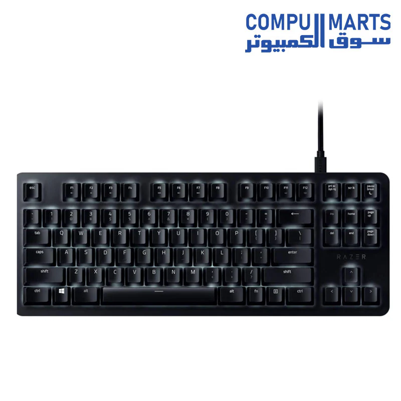 Razer BlackWidow Lite TKL Tenkeyless Mechanical Keyboard  Orange Key Switches - Tactile & Silent - White Individual Key Lighting - Compact Design - Detachable Cable - Classic Black - Image 2