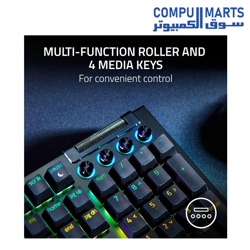 Razer BlackWidow V4 - Mechanical Switches I 6 Dedicated Macro Keys I 2-Side Underglow and Per-Key Lighting I Mechanical Gaming Keyboard Chroma RGB- Black - Image 3