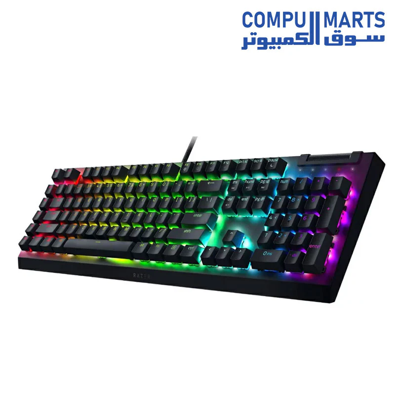 Razer BlackWidow V4 X - Mechanical Gaming Keyboard, Arabic Layout, Green Switches Tactile & Clicky, 6 Dedicated Macro Keys, Chroma RGB, Doubleshot ABS Keycaps - Black - Image 3