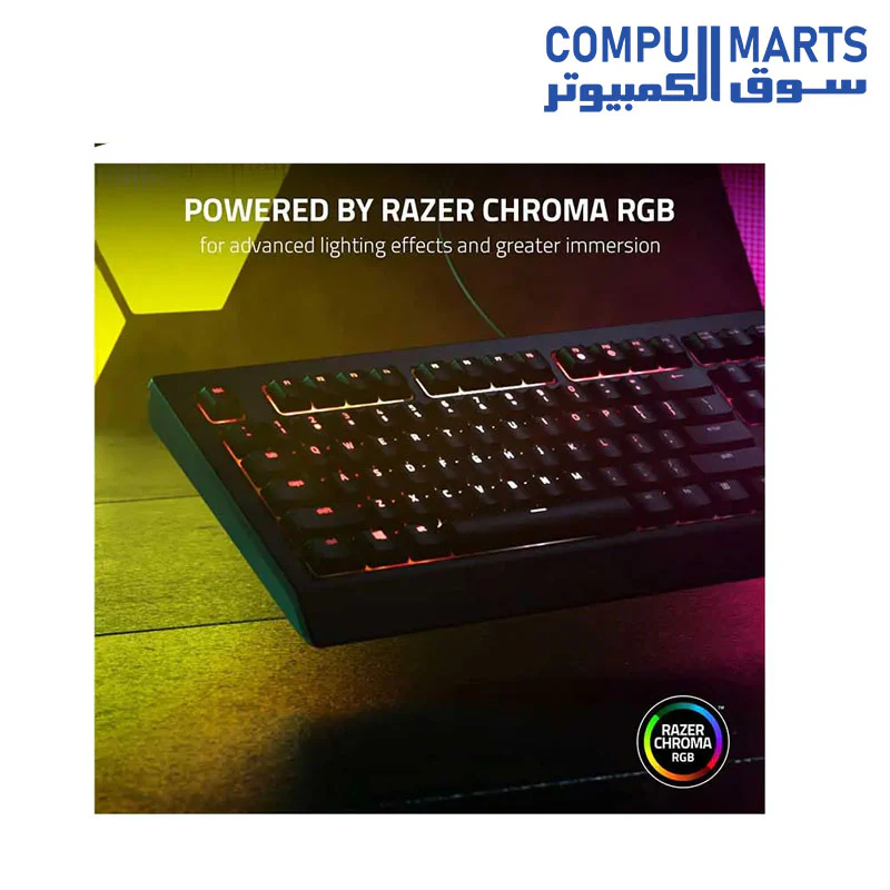 Razer Cynosa V2 Gaming Keyboard Customizable Chroma RGB Lighting - Individually Backlit Keys - Spill-Resistant Design - Programmable Macro Functionality - Dedicated Media Keys - Image 4