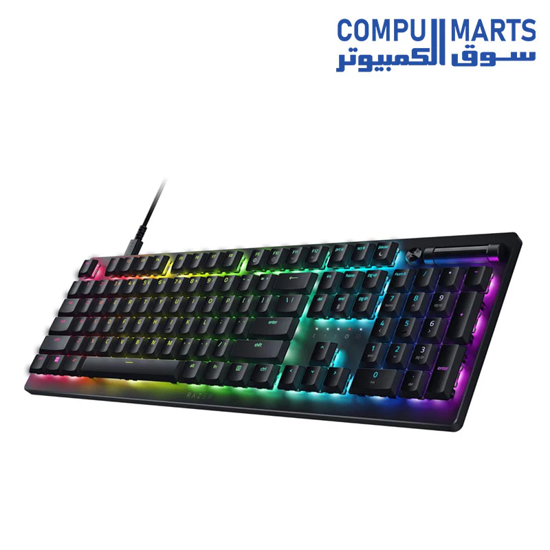 Razer DeathStalker V2 Gaming Keyboard Low-Profile Keys - Linear Red Optical Switches - Ultra-Durable Coated Keycaps - Durable Aluminum Top Plate - Multi-Function Roller and Media Button - Chroma RGB - Image 2
