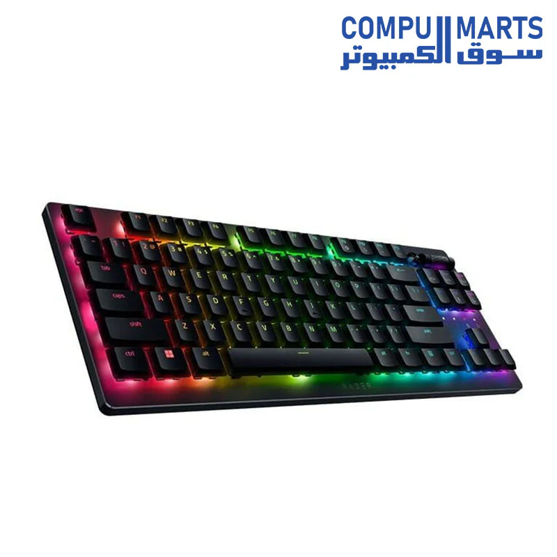 Razer DeathStalker V2 Gaming Keyboard Low-Profile Keys - Linear Red Optical Switches - Ultra-Durable Coated Keycaps - Durable Aluminum Top Plate - Multi-Function Roller and Media Button - Chroma RGB - Image 4