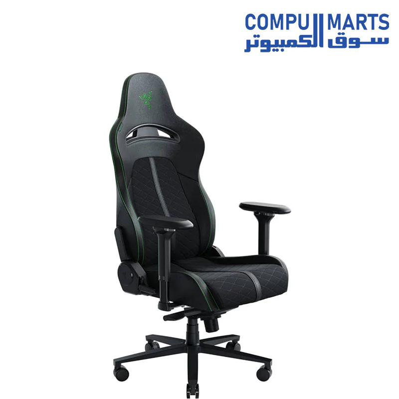 Razer Enki Gaming Chair: All-Day Gaming Comfort – Built-in Lumbar Arch – Optimized Cushion Density – Dual-Textured, Eco-Friendly Synthetic Leather – Reactive Seat Tilt & 152-Degree Recline – Black - Image 2