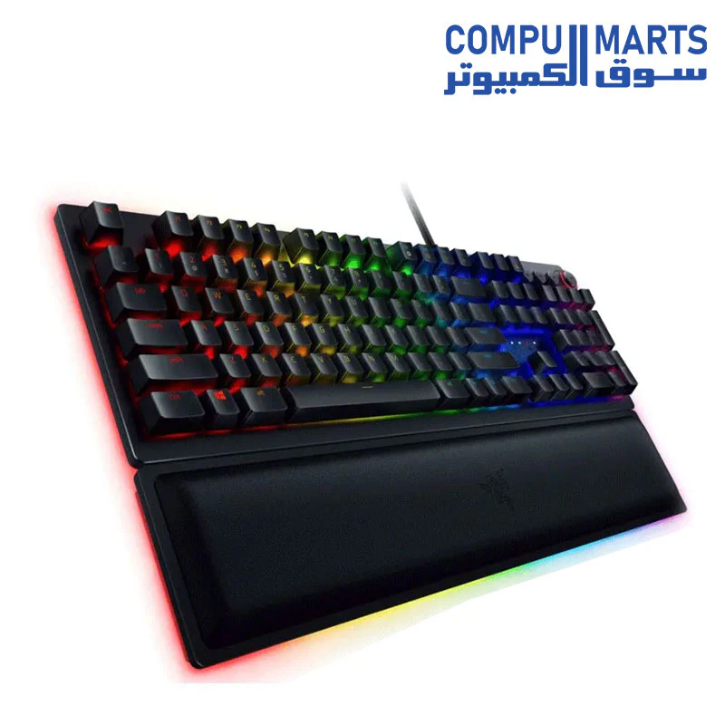 Razer Huntsman Elite Gaming Keyboard Optical Switch - Chroma RGB Lighting - Magnetic Plush Wrist Rest - Dedicated Media Keys & Dial - Image 2