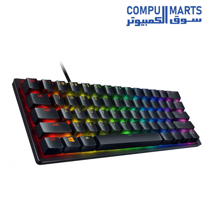 Razer Huntsman Mini (Analog Switch) - 60% Compact Gaming Keyboard (Analog Switches, Doubleshot PBT Keycaps, Detachable USB-C Cable) Black - Image 3