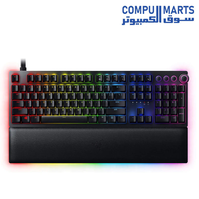 Razer Huntsman V2 Analog Gaming Keyboard Razer Analog Optical Switches - Chroma RGB Lighting - Magnetic Plush Wrist Rest - Dedicated Media Keys & Dial - Classic Black - Image 2