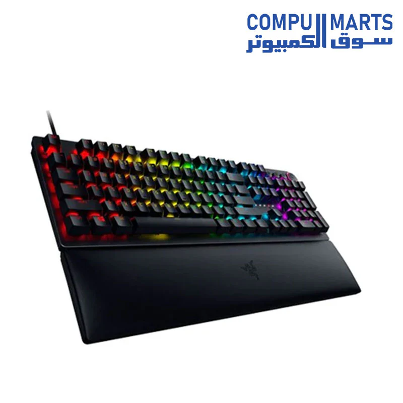 Razer Huntsman V2 - Optical Gaming Keyboard with Near-Zero Input Latency (Clicky Optical Switches, Doubleshot PBT Keycaps, Ergonomic Wrist Rest) Black - Image 2