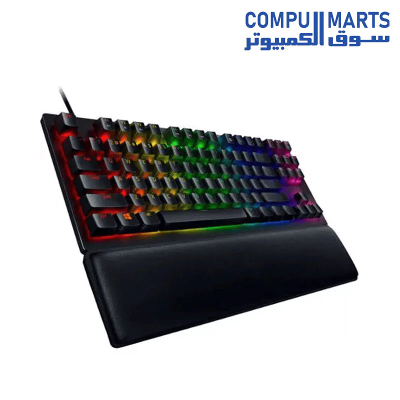 Razer Huntsman V2 TKL Tenkeyless Gaming Keyboard Fast Clicky Optical Switches w/Quick Keystrokes & 8000Hz Polling Rate - Detachable Type-C Cable - Doubleshot PBT Keycaps - Ergonomic Wrist Rest - Image 2