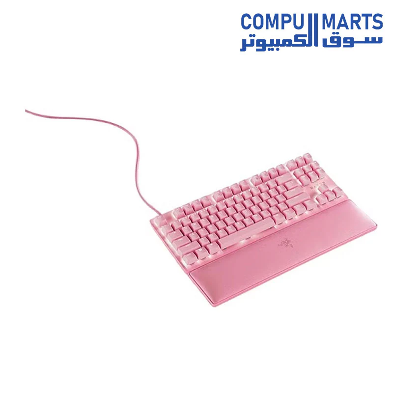 Razer Huntsman V2 TKL Tenkeyless Gaming Keyboard Fast Clicky Optical Switches w/Quick Keystrokes & 8000Hz Polling Rate - Detachable Type-C Cable - Doubleshot PBT Keycaps - Ergonomic Wrist Rest - Image 5