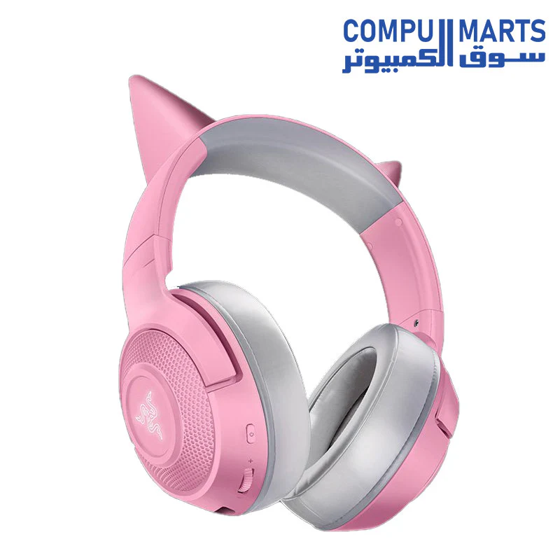Razer Kraken BT Kitty Edition - Bluetooth 5.0 - 40ms Low Latency Connection - Custom-Tuned 40mm Drivers - Beamforming Microphone - Powered Chroma - Quartz Pink - Image 2
