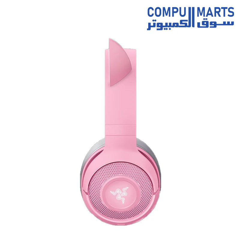 Razer Kraken BT Kitty Edition - Bluetooth 5.0 - 40ms Low Latency Connection - Custom-Tuned 40mm Drivers - Beamforming Microphone - Powered Chroma - Quartz Pink - Image 3