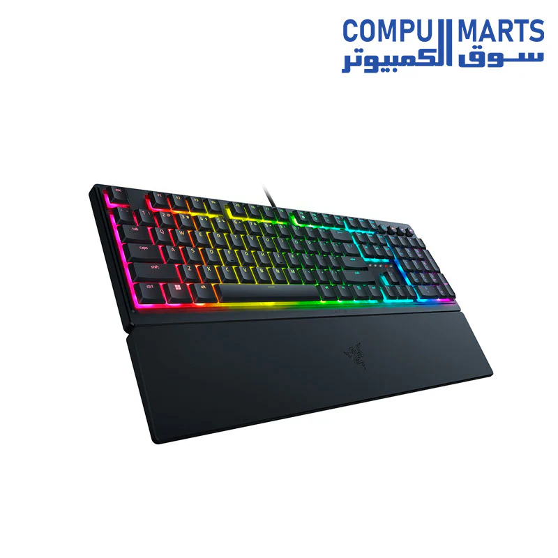 Razer Ornata V3 Gaming Keyboard Low-Profile Keys - Mecha-Membrane Switches - UV-Coated Keycaps - Backlit Media Keys - 10-Zone RGB Lighting - Spill-Resistant - Magnetic Wrist Wrest - Classic Black - Image 2