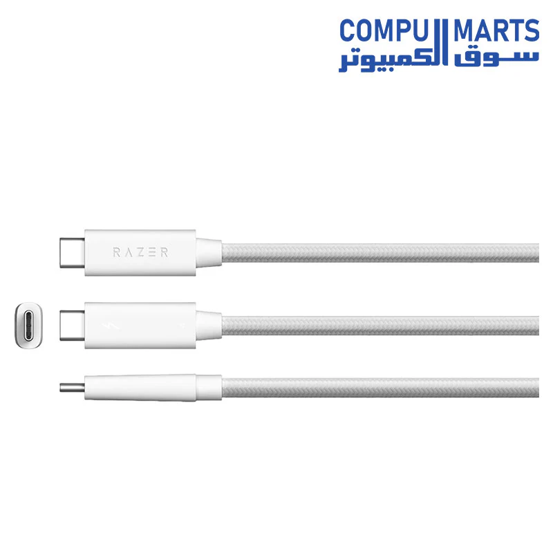 Razer Thunderbolt 4 Cable – 2 m – White - Image 2