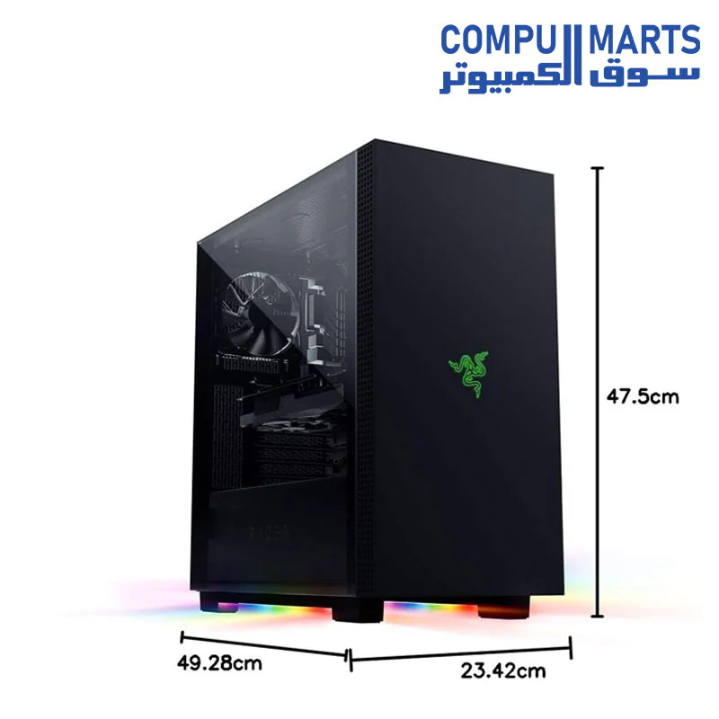 Razer Tomahawk A1 Mid-Tower Aluminum Tempered Glass Desktop Chassis - Image 2