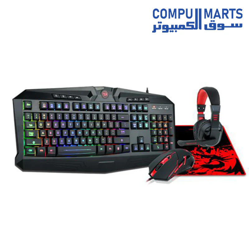 Redragon 4 in 1 Combo S101-BA-2 Keyboard, Mouse, Headset & Mouse Pad - Image 2