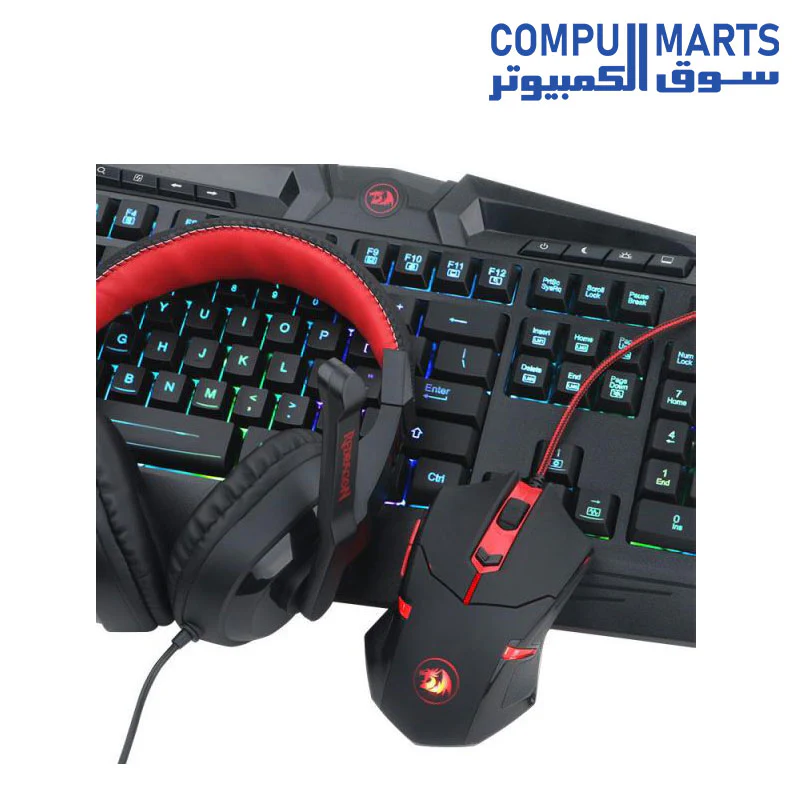 Redragon 4 in 1 Combo S101-BA-2 Keyboard, Mouse, Headset & Mouse Pad - Image 3