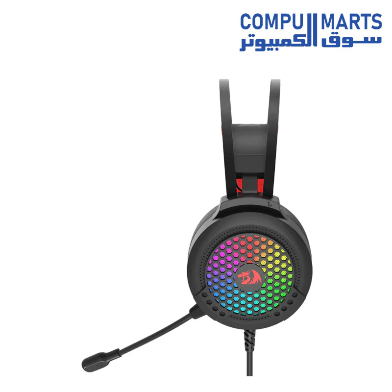Redragon Carmen H261 Lightweight RGB Gaming Headset Wired Black - Image 2