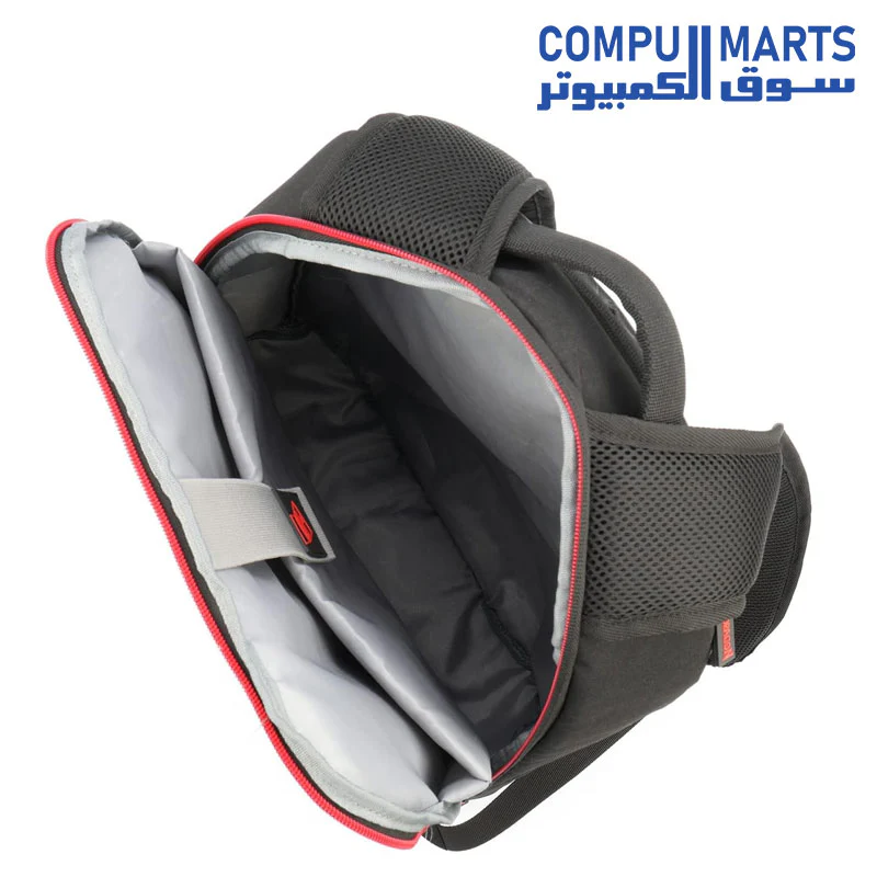 Redragon GB-76 Travel Laptop Backpack, Business Workstation Computer Gaming Backpack w/Durable Double-Layer Fabric Liner, Modern Line Logo Print & Large Front Pocket, Fits Up to 18" Laptop - Image 4