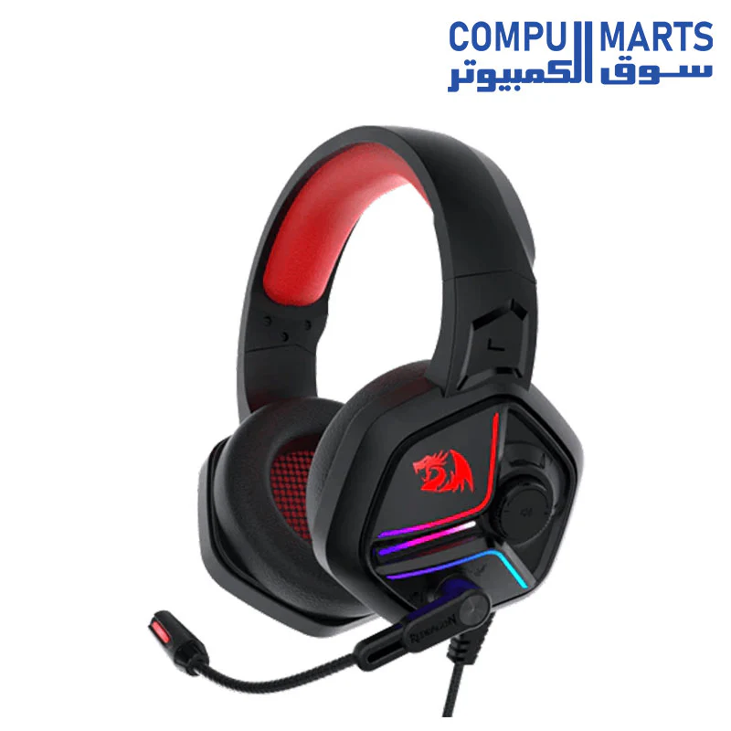 Redragon H230 Ajax RGB Wired Gaming Headset, Dynamic RGB Backlight - Image 2