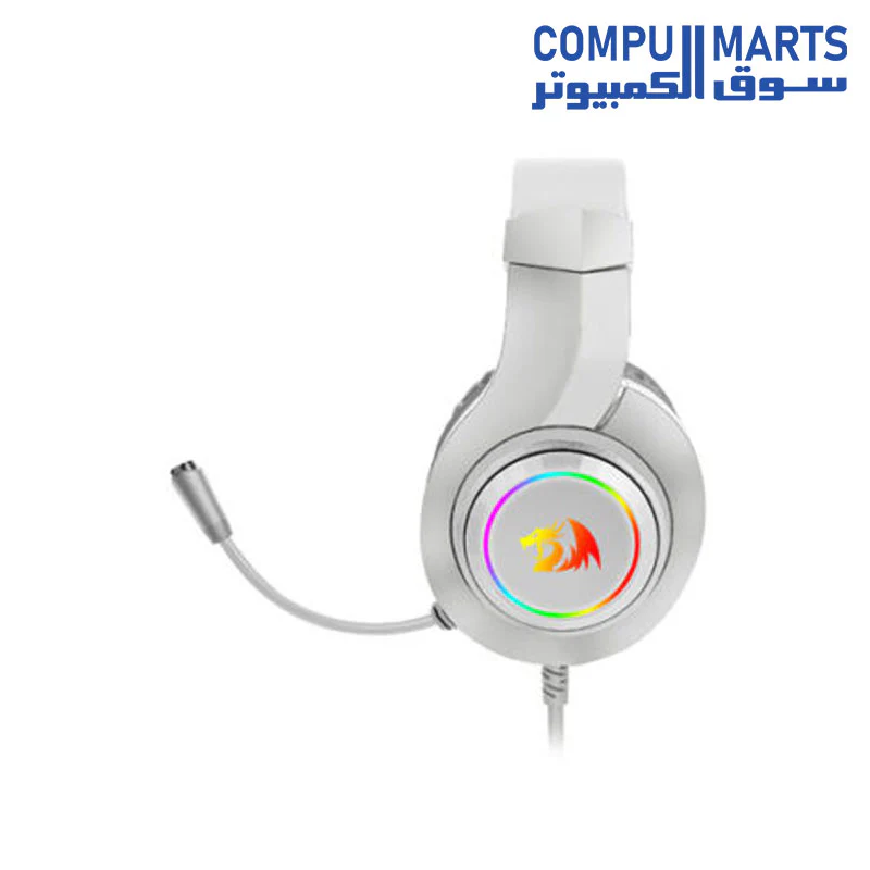 Redragon H260 HYLAS RGB Gaming Headset – Stereo (White) - Image 2