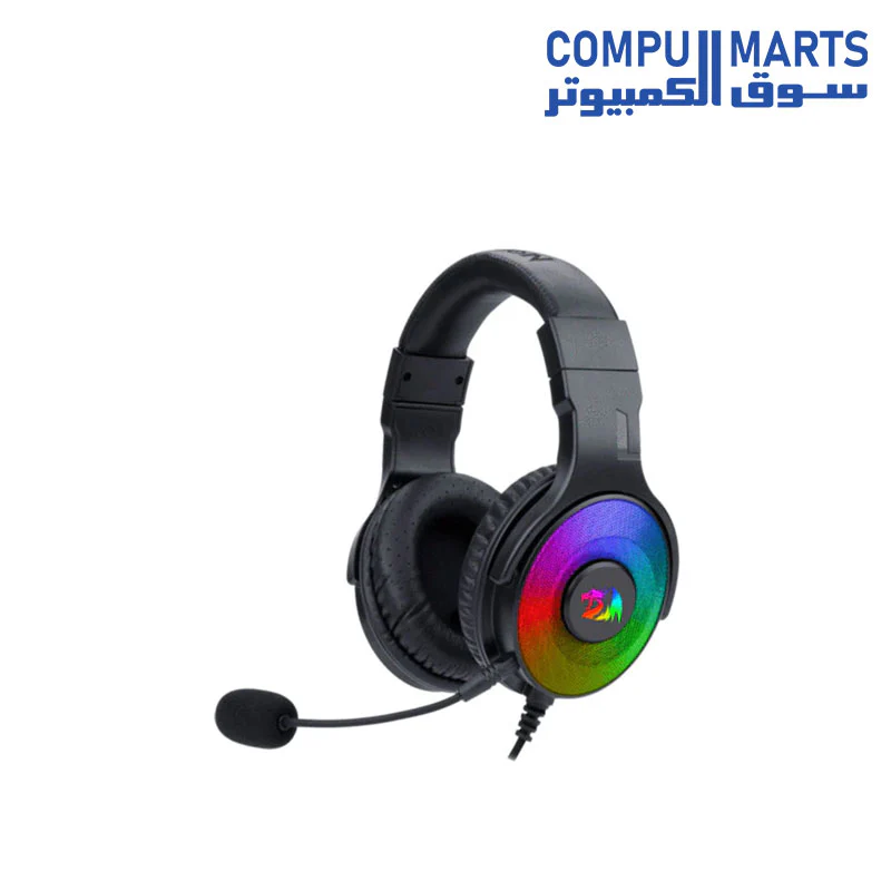 Redragon H350 Pandora RGB Wired Gaming Headset, Dynamic RGB Backlight - Stereo Surround-Sound - 50MM Drivers - Detachable Microphone - Image 2