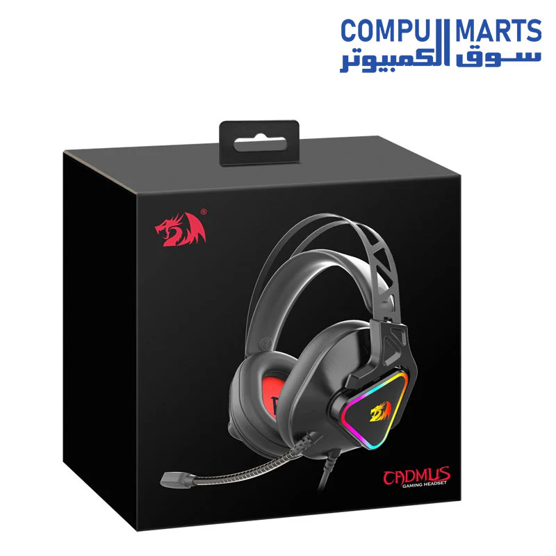 Redragon H370 Cadmus RGB USB Gaming Headset – Surround Sound 7.1 (Black) - Image 2