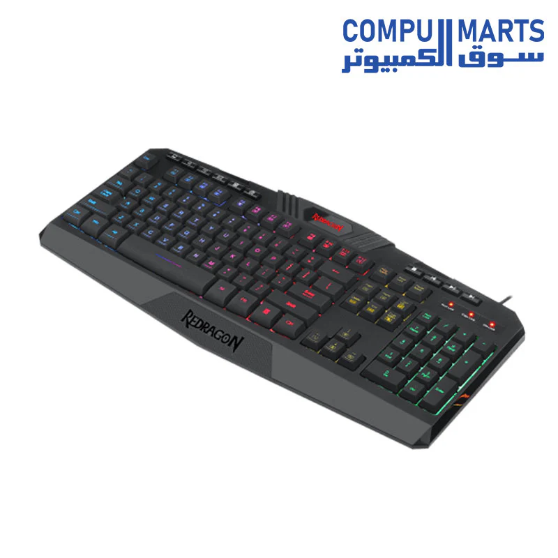 REDRAGON K503 PC GAMING KEYBOARD, RGB LED BACKLIT, WIRED, MULTIMEDIA KEYS, SILENT USB KEYBOARD WITH WRIST REST FOR WINDOWS PC GAMES (BLACK) - Image 3