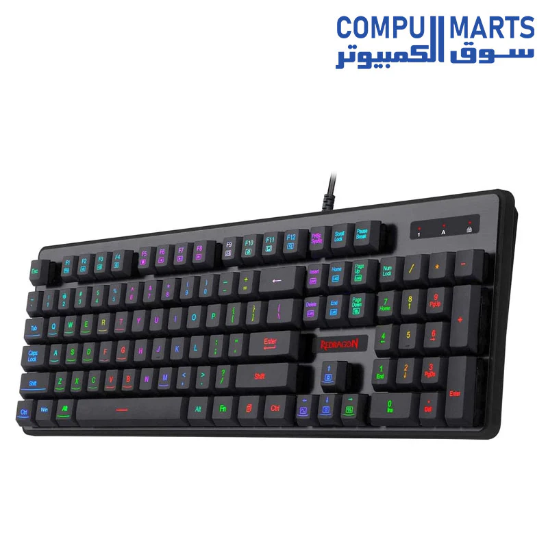 Redragon K509 PC Gaming Keyboard, 104 Key Quiet Keyboard Mechanical Feel - Image 4