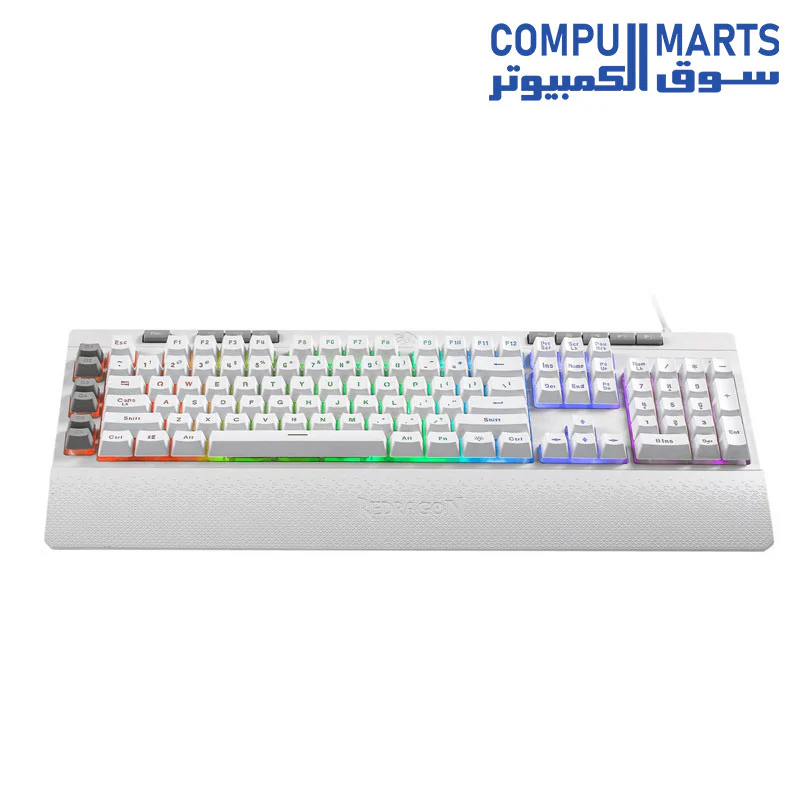 Redragon K512 SHIVA RGB Membrane Gaming Keyboard with Multimedia Keys, 6 Extra On-Board Macro Keys, Dedicated Media Control, Detachable Wrist Rest - Image 6