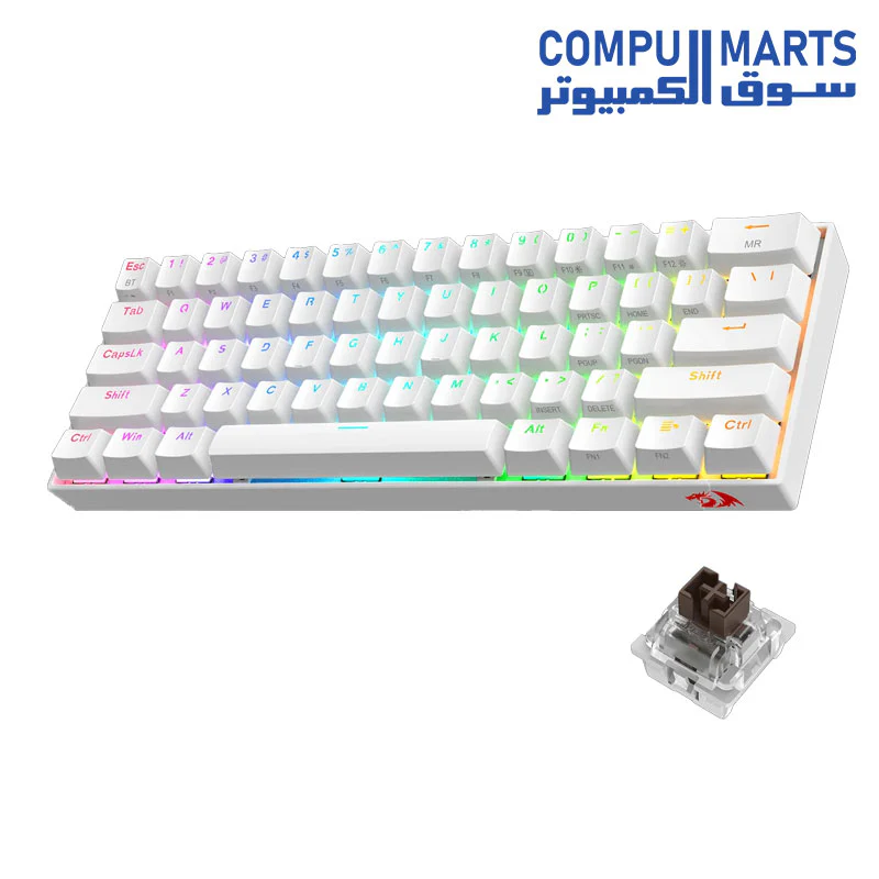 Redragon K530 PRO Draconic 60% Compact RGB Wireless Mechanical Keyboard, 61 Keys Tenkeyless Designed 5.0 Bluetooth Gaming Keyboard and 16.8 Million RGB Lighting for PC, Tablet - Image 2