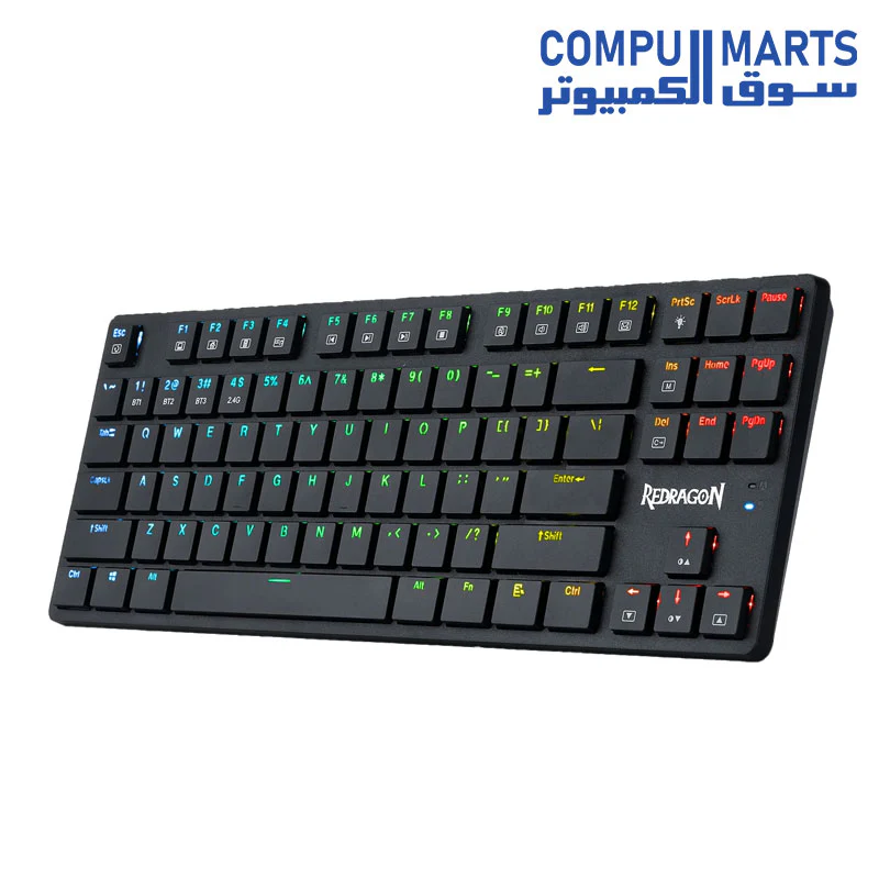 Redragon K539 Anubis 80% Wireless RGB Mechanical Keyboard, 5.0 Bluetooth/2.4 Ghz/Wired Tri-Mode TKL Low Profile Compact Keyboard w/Durable 1900mAh Battery & Tactile Brown Switches - Image 3