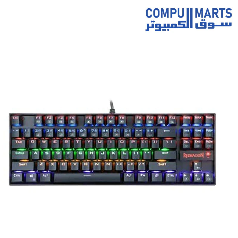 Redragon K552 KUMARA Full RGB Mechanical Gaming Keyboard - English & Arabic Keys - Image 2