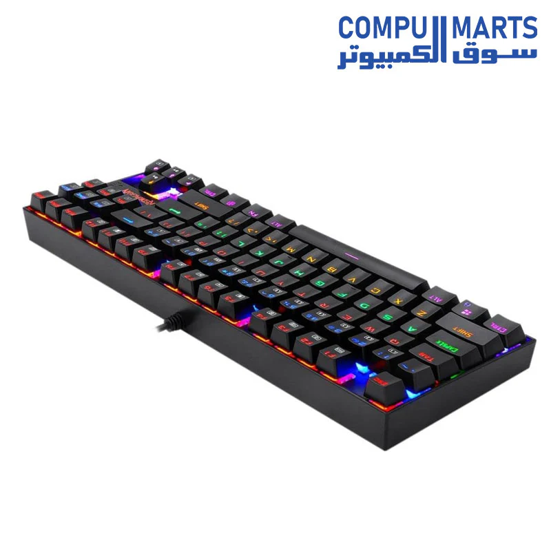 Redragon K552 KUMARA Full RGB Mechanical Gaming Keyboard - English & Arabic Keys - Image 3