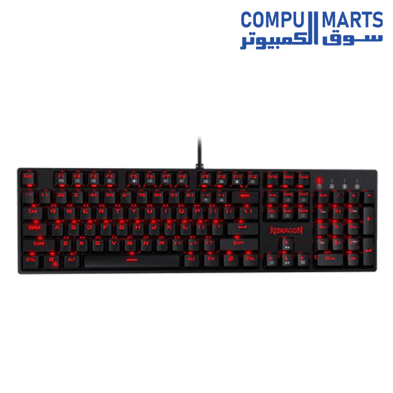 Redragon K582 SURARA Red LED Backlit Mechanical Gaming Keyboard - Image 3