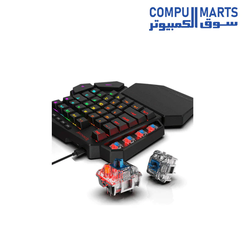 Redragon K585 DITI One-Handed RGB Mechanical Gaming Keyboard, Blue Switches, Professional Gaming Keypad with 7 Onboard Macro Keys, Detachable Wrist Rest, 42 Keys - Image 3