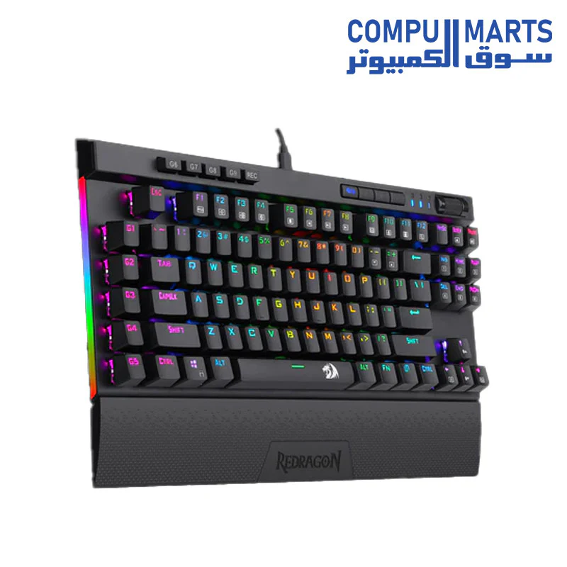 Redragon K587 MAGIC-WAND 87 Keys Compact RGB TKL Mechanical Gaming Keyboard, Type-C Keyboard with 9 Onboard Macro Keys, Detachable Wrist Rest - Image 2
