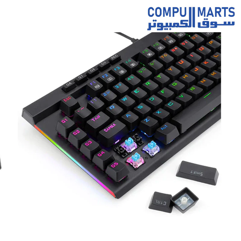 Redragon K587 MAGIC-WAND 87 Keys Compact RGB TKL Mechanical Gaming Keyboard, Type-C Keyboard with 9 Onboard Macro Keys, Detachable Wrist Rest - Image 4