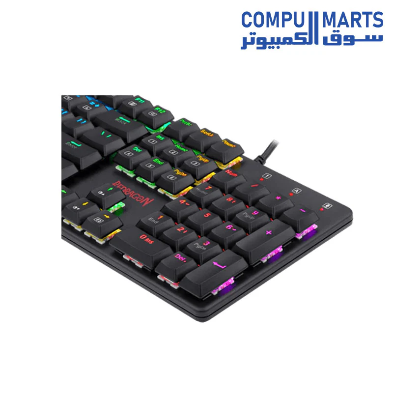 Redragon K589 Shrapnel RGB Backlit Low Profile Wired Mechanical Gaming Keyboard 104 Keys Anti-ghosting Mechanical Keyboard with Linear & Quiet Red Switches - Image 4