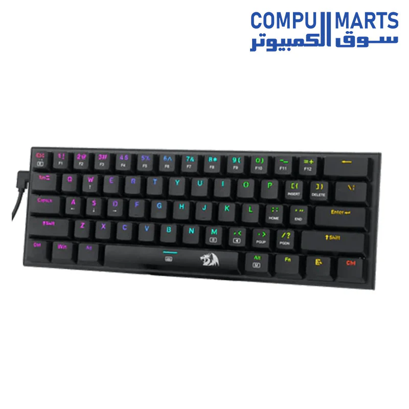 Redragon K614 Anivia 60% Ultra Thin Wired Mechanical Keyboard, Slim Compact 61 Keys RGB Gaming Keyboard w/Low Profile Linear Red Switches and Double-Shot Keycaps for Fast & Accurate Actuation - Image 4
