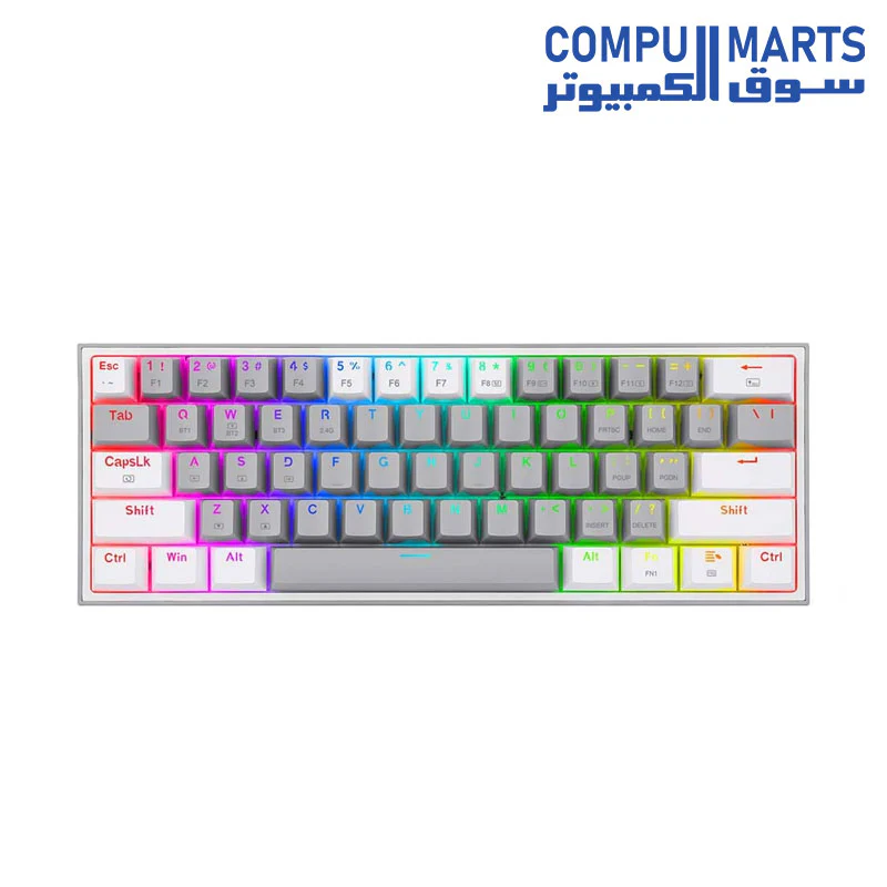 REDRAGON K616 Fizz Pro RGB 60% Wireless, Bluetooth Gaming Mechanical Keyboard – Red Switches - Image 2