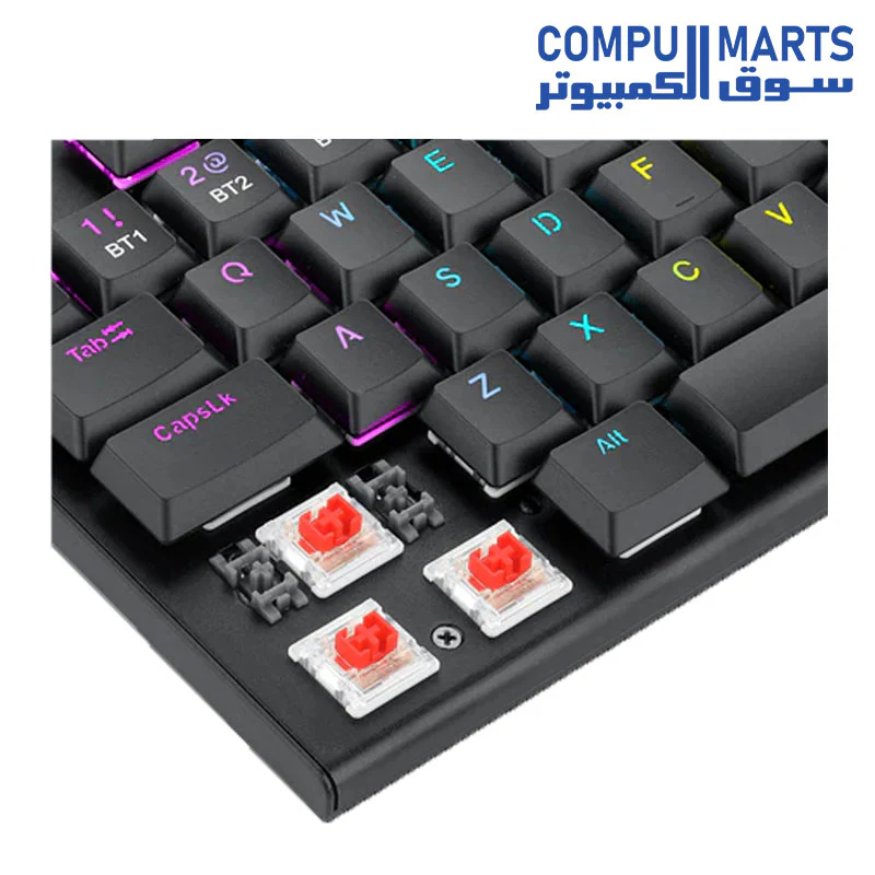 Redragon K618 Horus Wireless RGB Mechanical Keyboard, Bluetooth/2.4Ghz/Wired Tri-Mode Ultra-Thin Low Profile Gaming Keyboard w/No-Lag Cordless Connection - Image 3