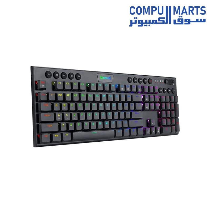 Redragon K619 Horus RGB Mechanical Keyboard, Ultra-Thin Designed Wired Gaming Keyboard w/Low Profile Keycaps, Dedicated Media Control & Linear Red Switch, Pro Software Supported - Image 3